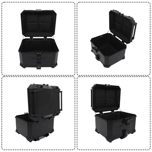 Solid Spare Motorcycle Top Case Waterproof Rear Tour Box with Security Lock Helmet Case 45L