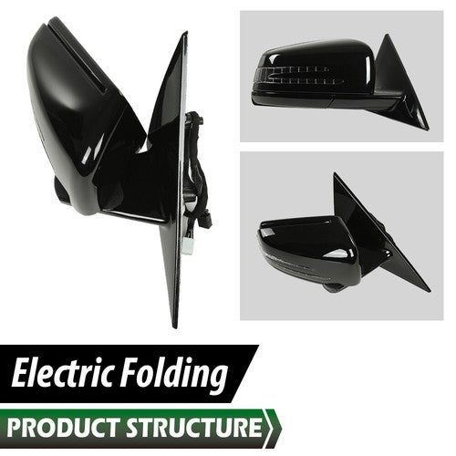 Solid Spare Black Right Passenger Side Mirror Fit For 10-17 Mercedes Coupe E350 E400 E550