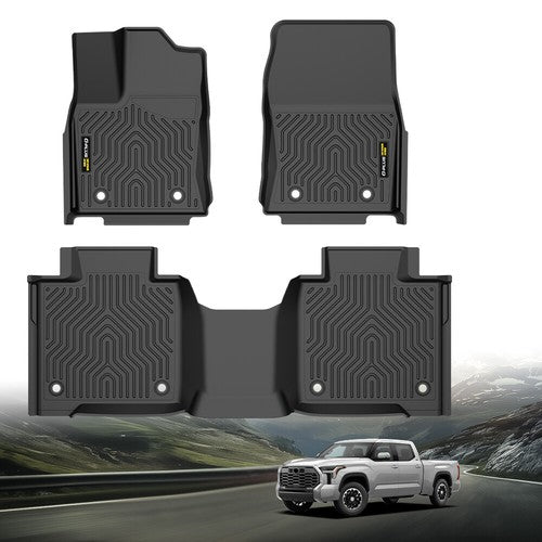 Solid Spare Fit For 2022-2025 Toyota Tundra CrewMax Cab TPE Floor Mats Protection Liners
