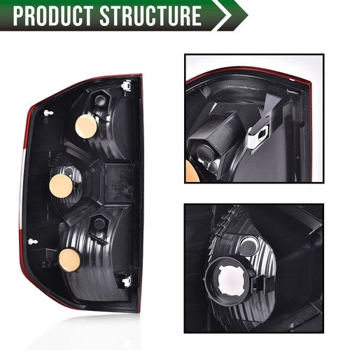 Solid Spare Rear Tail Lights Brake Lamps Left+Right Side Fit For 2014-2021 Toyota Tundra