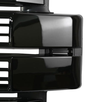 Platinum Front Upper Grille Gloss Black For Ford F250 F350 Super Duty 2017-2019