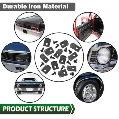 Solid Spare Fit For 1962-1972 GM Nova Impala 1" Tall Rocker Molding Clips & Screw 12Pcs