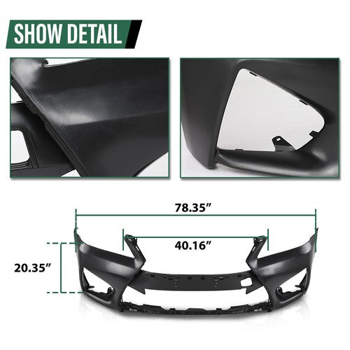 Solid Spare Front Bumper Full Kit Fit For 13-15 Lexus GS GS350 GS450 Conversion to 16+ GS F