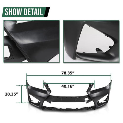 Solid Spare Front Bumper Full Kit Fit For 13-15 Lexus GS GS350 GS450 Conversion to 16+ GS F