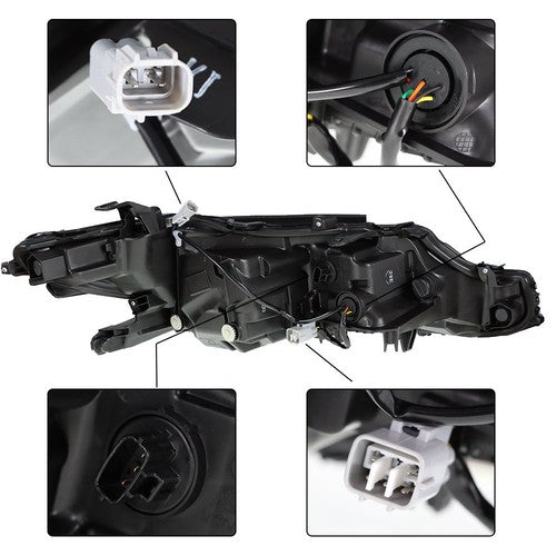 Solid Spare Driver Side Black Housing Headlight Lamp For Toyota Camry L/Le/Se 2018-2019