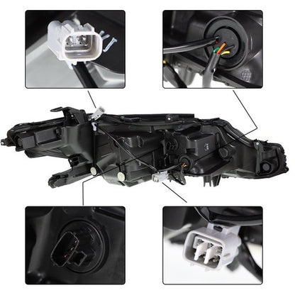 Solid Spare Driver Side Black Housing Headlight Lamp For Toyota Camry L/Le/Se 2018-2019