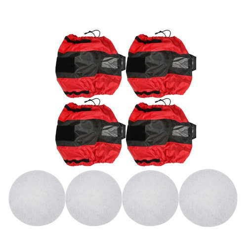 Solid Spare Car Cover New 4Pcs Tyre Cases Tyre Bags For Red 420D And Black 600D W/ Handheld