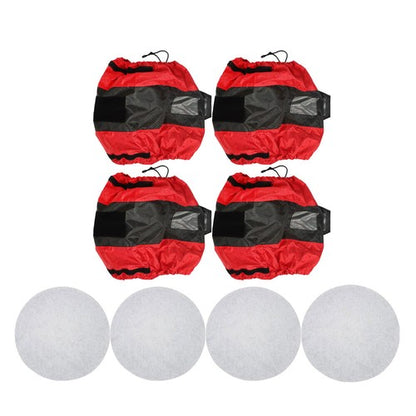 Solid Spare Car Cover New 4Pcs Tyre Cases Tyre Bags For Red 420D And Black 600D W/ Handheld
