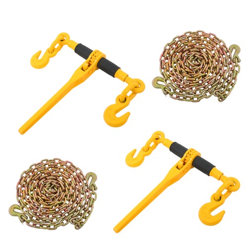 Solid Spare 2 x Steel Yellow Chain and Bundle Kit 3/8"-1/2" G80 12000lbs Width 23"-34" Chain