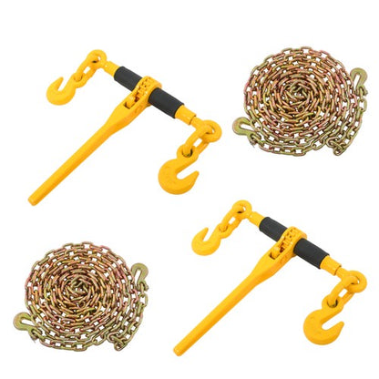 Solid Spare 2 x Steel Yellow Chain and Bundle Kit 3/8"-1/2" G80 12000lbs Width 23"-34" Chain