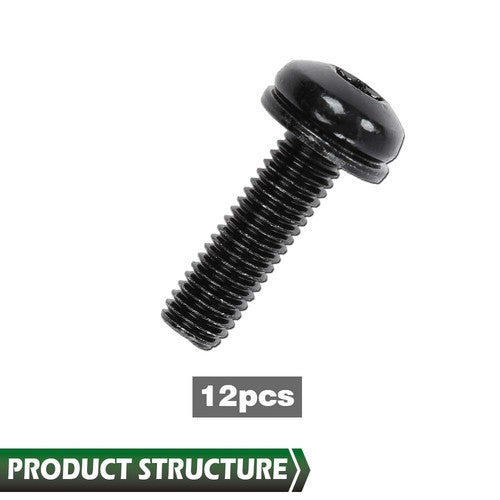 Solid Spare 12pcs Windshield Frame & Hinge Torx Screws Fit For 2007-2017 Jeep Wrangler JK