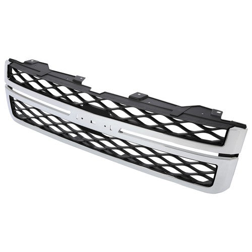 Solid Spare Grille Assembly For 2011-14 Silverado 2500 HD Silverado 3500 HD Black and Chrome