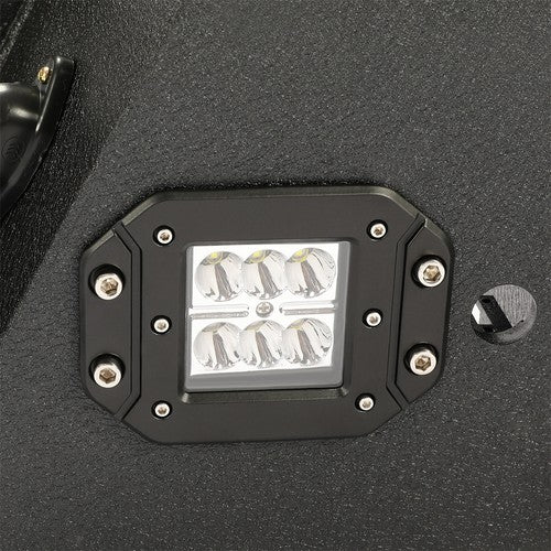 Solid Spare Fits 2015-2019 GMC Sierra 2500HD/3500HD Black Steel Rear Bumper with LED lights