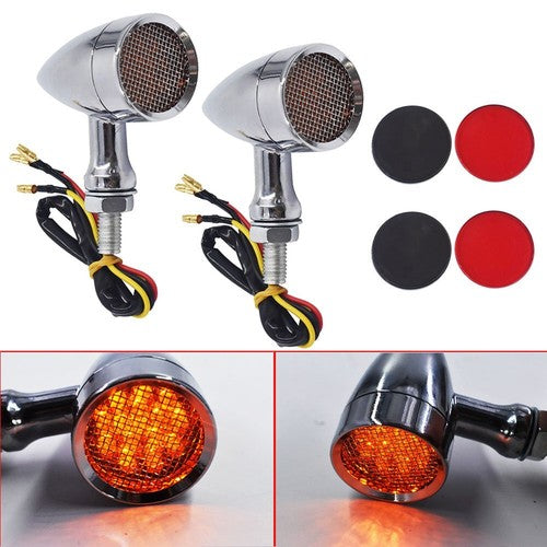 Solid Spare For Sportster XL 1200 883 Iron Motorcycle LED Turn Signal Lights Chrome