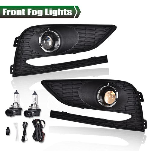 Solid Spare Fit For 16-18 Chevy Cruze Bumper Projector Fog Lights Driving Lamps W/ Switch