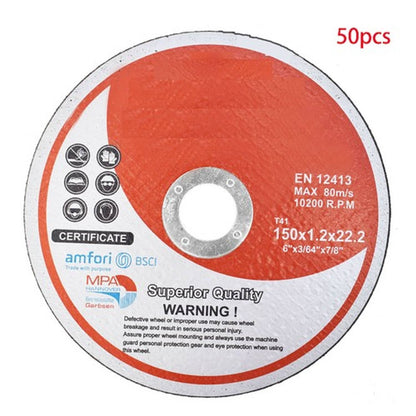 Solid Spare Cutting Discs 50 Pack 6"x.045"x7/8" Cut-off Wheel - Metal & Stainless Steel