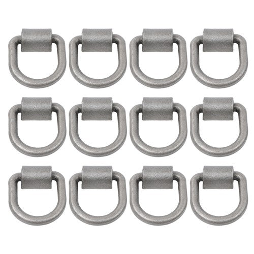 Solid Spare 12 Pack 1/2" Weld On Forged D Ring with Welding Clip 12,000lbs Fracture Strength