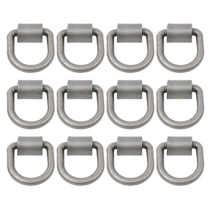 Solid Spare 12 Pack 1/2" Weld On Forged D Ring with Welding Clip 12,000lbs Fracture Strength