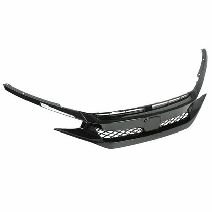 Solid Spare Front Grille For Honda Civic 2019-2021 2020 Coupe Sedan Type-r Style Black Mesh
