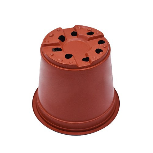 Solid Spare 13×11×9CM Brick Red Round Plastic Plant Pots Flowerpot Nursery Pot