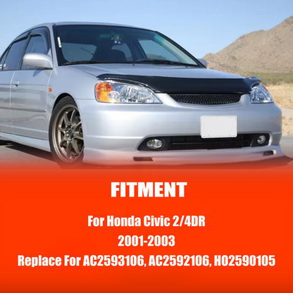 Fit 2001-2003 Honda Civic Front Bumper Fog lights Clear Lens Halogen Fog lamp