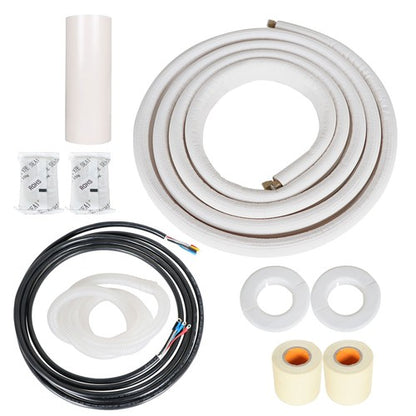 Solid Spare 16FT 1/4Inch - 1/2Inch Dia. Air Conditioning Cooling Connection Pipe Install Kit