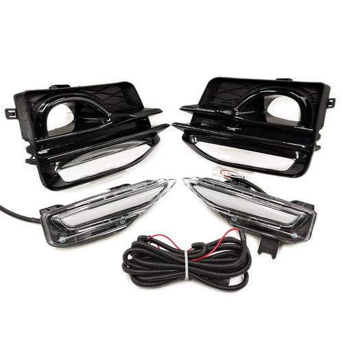 Fit 2014-2017 Infiniti Q50 LED Fog Lights Double Color DRL Turn Signal Lamp Pair