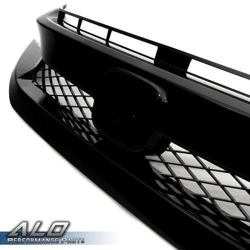 Solid Spare Fit For 16-21 Honda Civic 10th Gen Type R Style Front Bumper Hood Grille Black