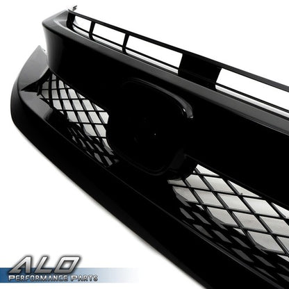 Solid Spare Fit For 16-21 Honda Civic 10th Gen Type R Style Front Bumper Hood Grille Black