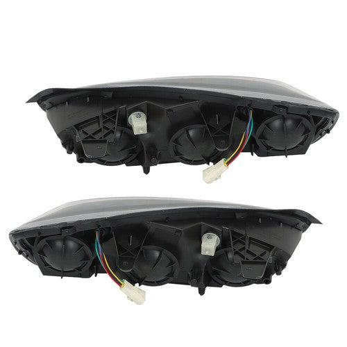 Solid Spare For Chevy Malibu 2004-2008 Headlights Headlamps Housing Halogen Black RH & LH