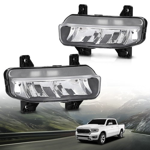 Solid Spare Fit For 2019-2022 Ram 1500 2500 3500 LED Fog Lights Driving Lamps Left+Right