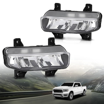 Solid Spare Fit For 2019-2022 Ram 1500 2500 3500 LED Fog Lights Driving Lamps Left+Right