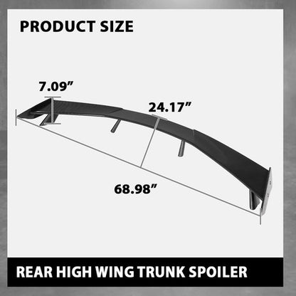 Solid Spare Rear Trunk Spoiler Lid High Wing Kit Fit For 2020-2024 Corvette C8 Carbon Look