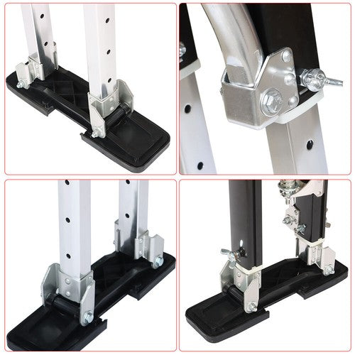 Solid Spare 24"- 40" Drywall Painting Aluminum Alloy Stilt For Painter Taping Tool Black