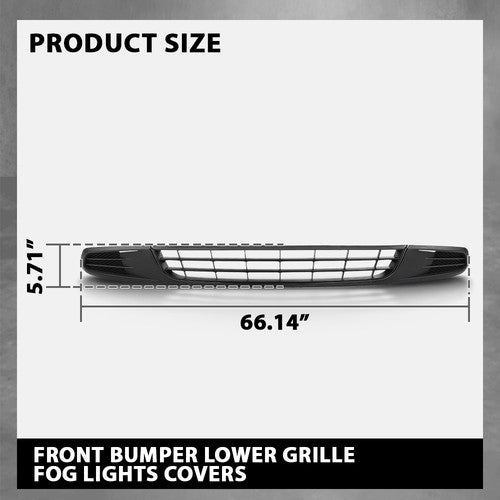 Solid Spare Fit For 11-14 Volkswagen Jetta Front Lower Bumper Grille + Fog Light Covers