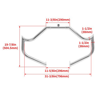 Solid Spare 1.5" Engine Guard Highway Crash Bar For Harley Street Electra Glide 1997-up