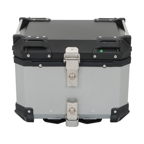 Solid Spare 45L Silver Motorcycle Luggage Waterproof Tail Box Scooter Trunk Storage Top Case