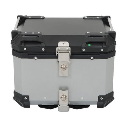 Solid Spare 45L Silver Motorcycle Luggage Waterproof Tail Box Scooter Trunk Storage Top Case
