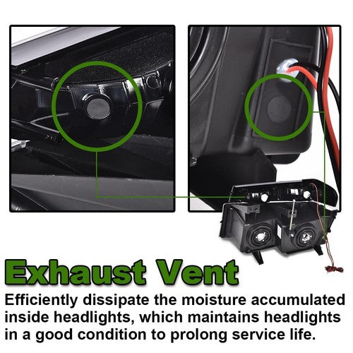 Solid Spare Fit For 04-12 Chevy Colorado GMC Canyon LED Tube Headlights Bumper Lamps Chrome