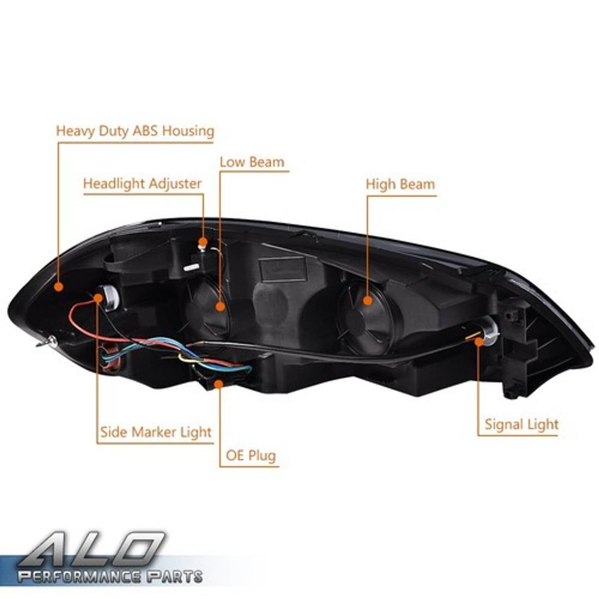 Solid Spare Fit For 06-13 Chevy Impala/06-07 Monte Carlo Amber Corner Smoke Lens Headlights