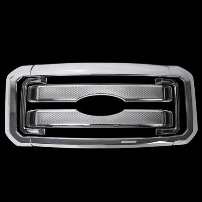 Solid Spare For 2011-2016 Ford F250 F350 Super Duty Chrome Grille Grill Full Overlay Cover