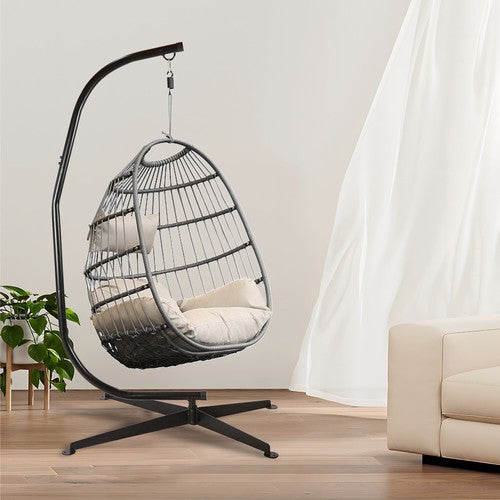 Solid Spare 91" Hanging Hammock C-Stand for Chair Porch Swing Resistant 360 Degree Steel