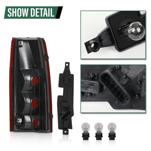 Solid Spare Fit For 88-99 Chevy Silverado GMC Sierra C/K Tail Lights Brake Lamps Smoke