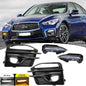Fit 2014-2017 Infiniti Q50 LED Fog Lights Double Color DRL Turn Signal Lamp Pair