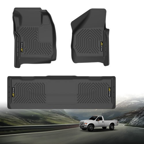 Solid Spare All Weather TPE Floor Mats Liners Fit For 2008-2010 Ford F250/F350/F450 Crew Cab