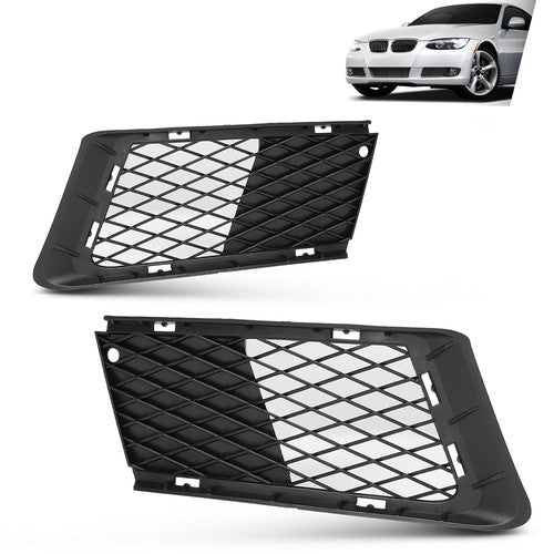Solid Spare Fit For 07-10 BMW 328xi 328i xDrive Fog Light Cover Lower Grille Trim Left+Right