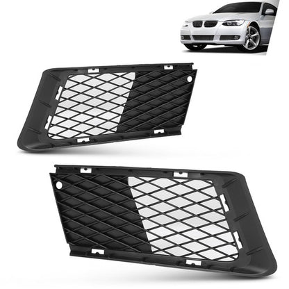 Solid Spare Fit For 07-10 BMW 328xi 328i xDrive Fog Light Cover Lower Grille Trim Left+Right