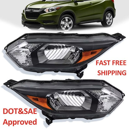 Headlights Assembly Headlamp Halogen Fit 2016 2017 2018 Honda HR-V HRV LH+RH