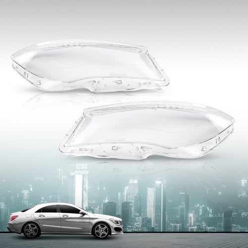 Solid Spare Fit For 2013-2016 Mercedes Benz CLA-Class W117 Headlight Replacement Lens LH RH
