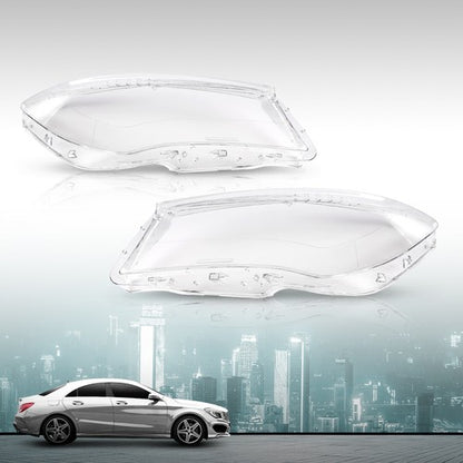 Solid Spare Fit For 2013-2016 Mercedes Benz CLA-Class W117 Headlight Replacement Lens LH RH